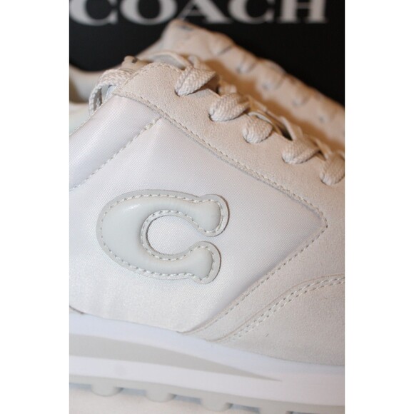 COACH WOMEN'S RUNNER CR965 SIGNATURE LOGO RETRO SNEAKERS WHITE NIB SZ 8.5 $195 - Picture 2 of 9